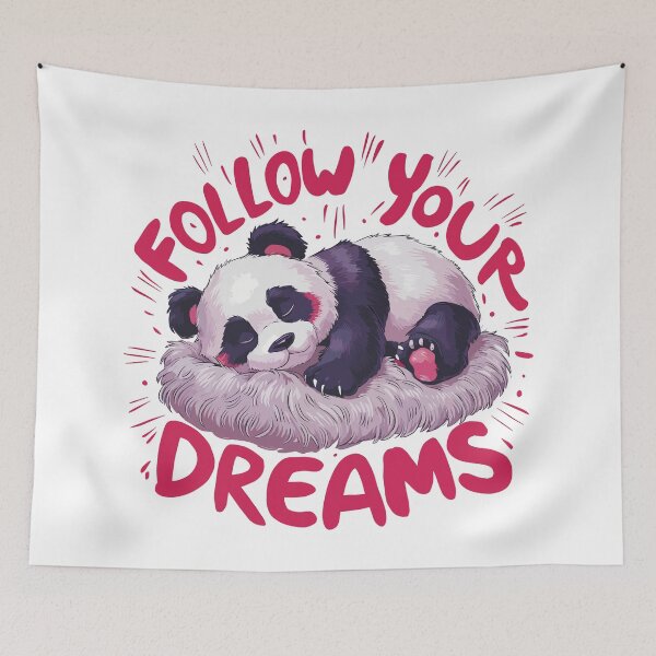Item preview, Follow Your Dreams Cute Sleeping Panda designed and sold by Quirky Shirts.