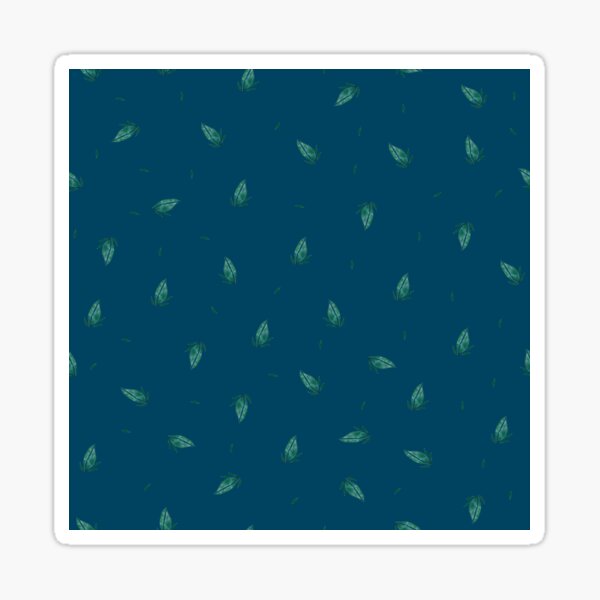 Watercolour Leaves - Blue & Green Sticker