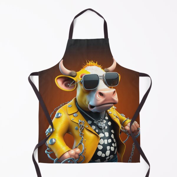 Item preview, Punk Rockstar Cow in Yellow Jacket designed and sold by Sillytoe.