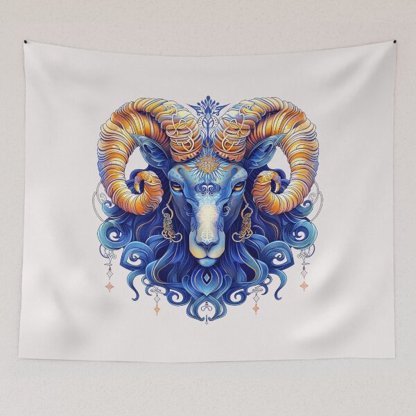 Item preview, Celestial Aries Ram – Vibrant Astrological Art T-Shirt designed and sold by Mrrjgraphic.