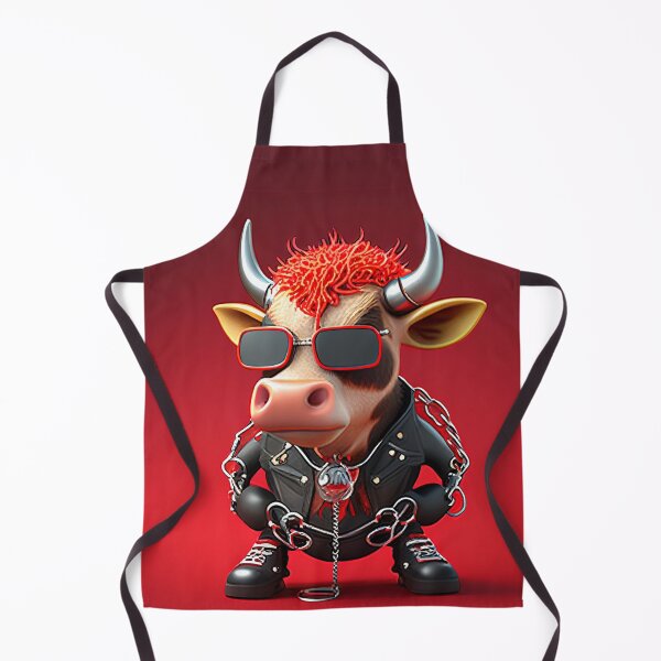 Item preview, Red-Haired Punk Cow with Sunglasses designed and sold by Sillytoe.
