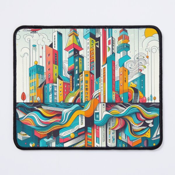 Item preview, Inter dimensional city skylines minimalist abstract artwork designed and sold by MalPhiri.