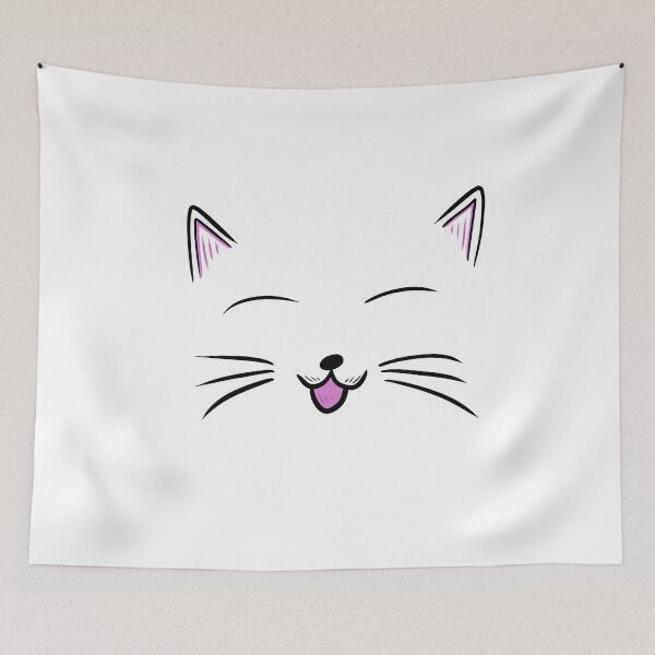 Item preview, Simplistic cat drawing of happy cat face smiling designed and sold by kitty-kingdom.