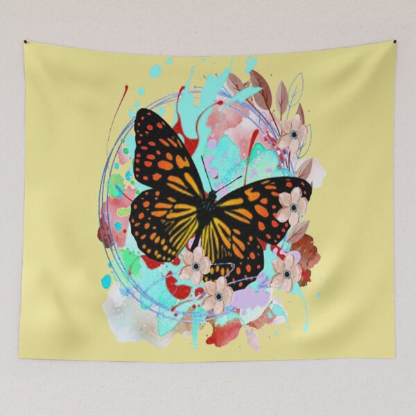 Item preview, Butterfly Floral Happiness 3, trippy graphic psychedelic arte abstracto designed and sold by Adri Barnard.