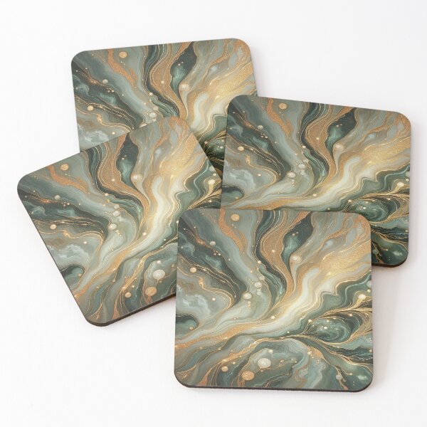 Item preview, Elegance in green: Realistic marble with golden accents – A digital masterpiece designed and sold by FotoworldEdel.