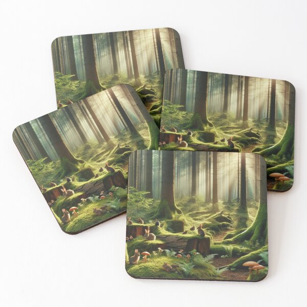 Item preview, Ancient tree stands tall amidst verdant woods, mossy roots gripping earthy ground designed and sold by Sijtipat.