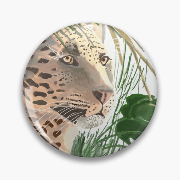 Item preview, Jaguar with Jungle leaves designed and sold by wildseadesign.
