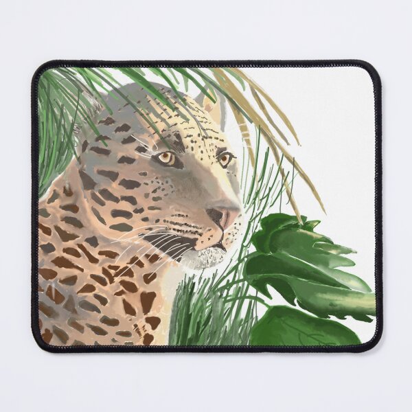 Item preview, Jaguar with Jungle leaves designed and sold by wildseadesign.