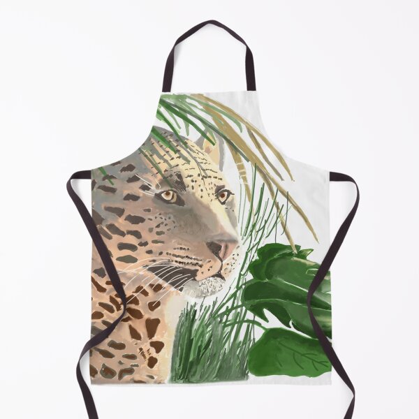 Item preview, Jaguar with Jungle leaves designed and sold by wildseadesign.