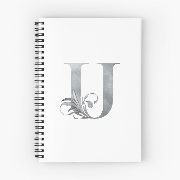 Artikelvorschau, Luxuriöses florales Monogramm U: Elegante Typografie in Grau und Silber entworfen und verkauft von Fil4.