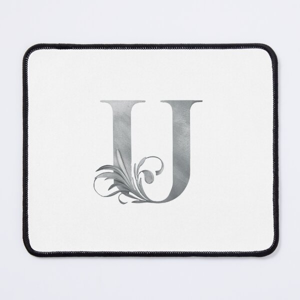 Item preview, Luxury Floral Monogram U: Elegant Grey and Silver Typography designed and sold by Fil4.