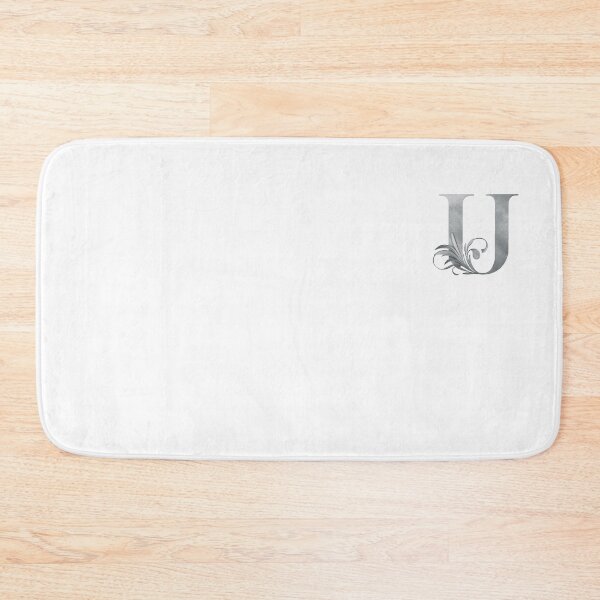 Item preview, Luxury Floral Monogram U: Elegant Grey and Silver Typography designed and sold by Fil4.