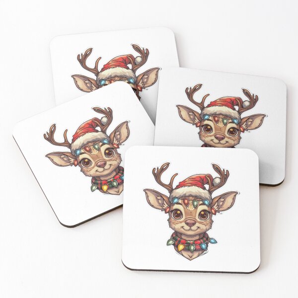 Item preview, Hyper Realistic Reindeer with Christmas Lights, Santa Hat, and Scarf designed and sold by tjnextgen99.