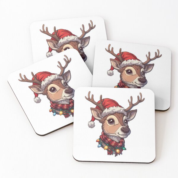 Item preview, High Detail Christmas Reindeer with Lights, Santa Hat, and Scarf designed and sold by tjnextgen99.