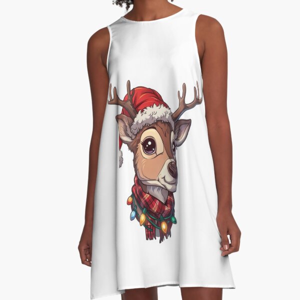Item preview, High Detail Christmas Reindeer with Lights, Santa Hat, and Scarf designed and sold by tjnextgen99.