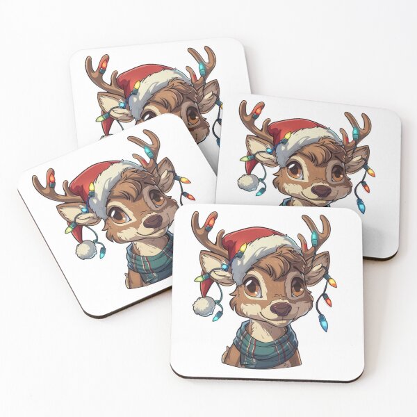 Item preview, Hyper Realistic Christmas Reindeer Sticker with Lights and Santa Hat designed and sold by tjnextgen99.