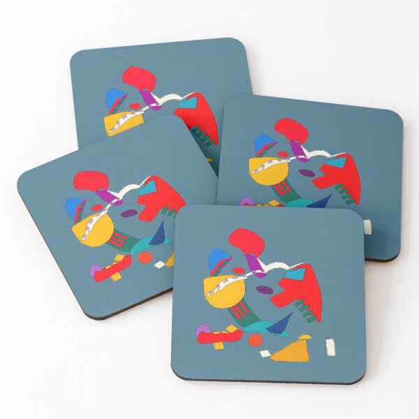 Item preview, Abstract red green blue yellow background (blue gray background) designed and sold by MentaLee.