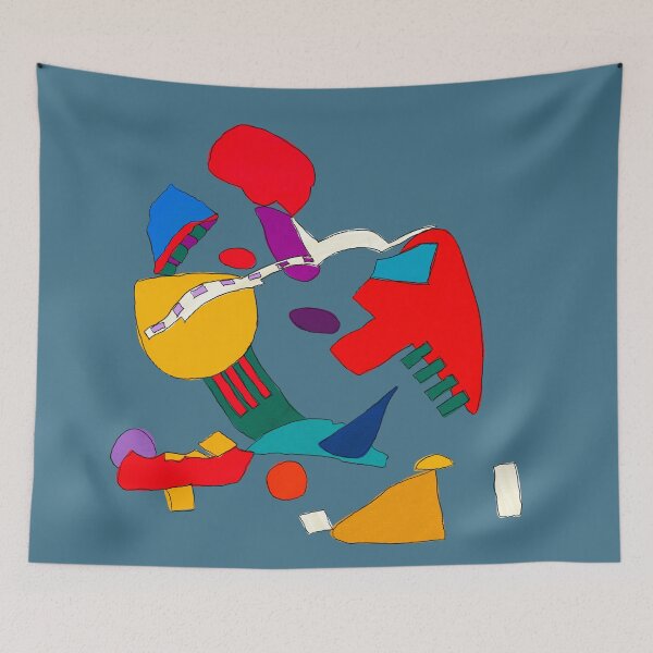 Item preview, Abstract red green blue yellow background (blue gray background) designed and sold by MentaLee.