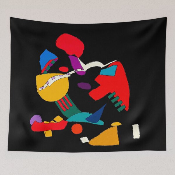 Item preview, Abstract red green blue yellow (black background) designed and sold by MentaLee.