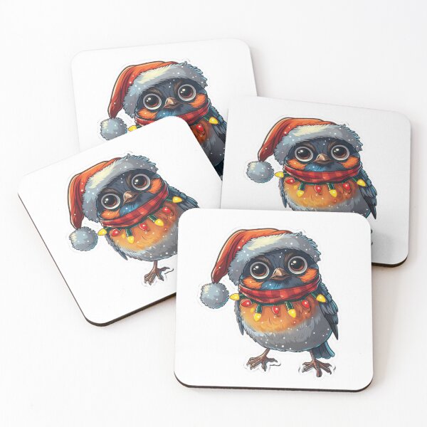 Item preview, Hyper Realistic Robin with Christmas Lights, Santa Hat, and Scarf designed and sold by tjnextgen99.