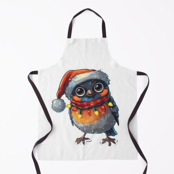 Item preview, Hyper Realistic Robin with Christmas Lights, Santa Hat, and Scarf designed and sold by tjnextgen99.