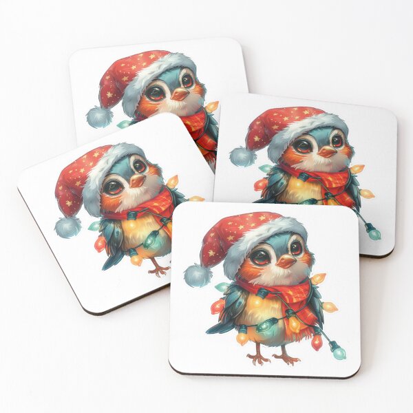 Item preview, Festive Robin Sticker with Christmas Lights, Santa Hat, and Scarf designed and sold by tjnextgen99.
