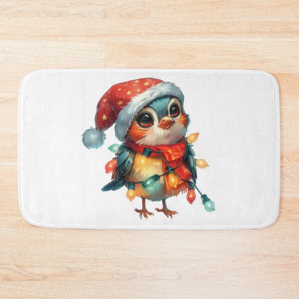 Item preview, Festive Robin Sticker with Christmas Lights, Santa Hat, and Scarf designed and sold by tjnextgen99.