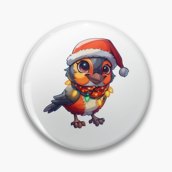 Item preview, High Detail Christmas Robin with Lights, Santa Hat, and Scarf designed and sold by tjnextgen99.