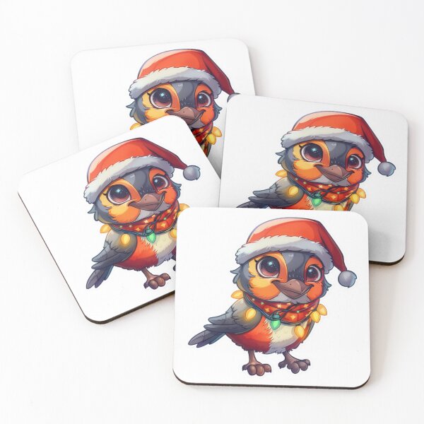 Item preview, High Detail Christmas Robin with Lights, Santa Hat, and Scarf designed and sold by tjnextgen99.