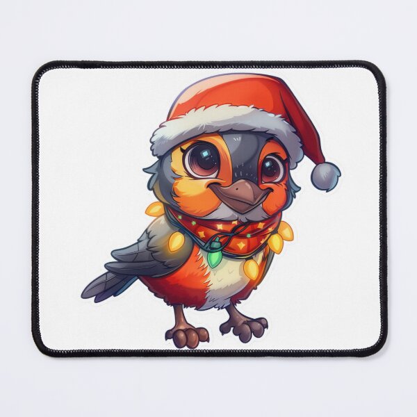 Item preview, High Detail Christmas Robin with Lights, Santa Hat, and Scarf designed and sold by tjnextgen99.