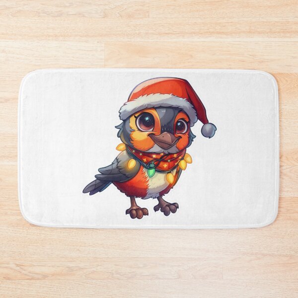 Item preview, High Detail Christmas Robin with Lights, Santa Hat, and Scarf designed and sold by tjnextgen99.