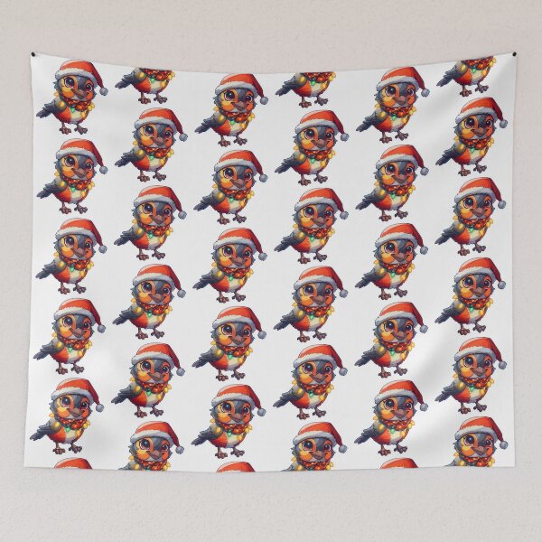 Item preview, High Detail Christmas Robin with Lights, Santa Hat, and Scarf designed and sold by tjnextgen99.