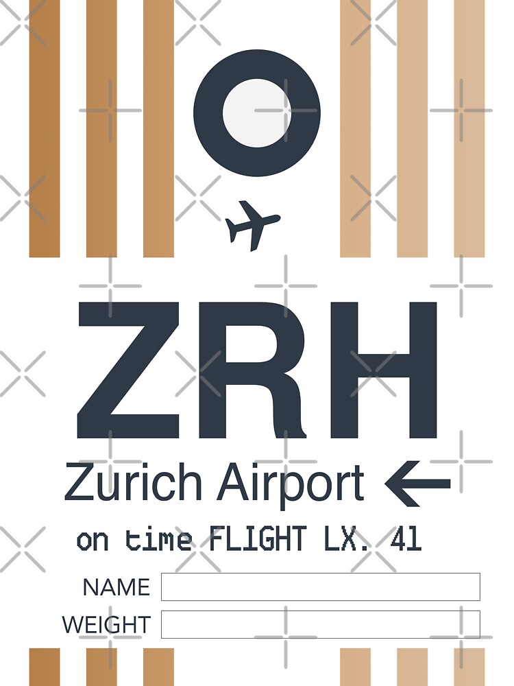 "ZRH Zurich Airport code on time" Sticker for Sale by Aviators Redbubble