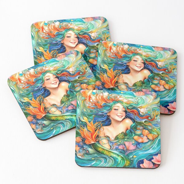 Item preview, Cute happy mermaid designed and sold by MarilynBaldey7.