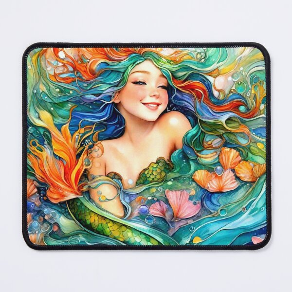 Item preview, Cute happy mermaid designed and sold by MarilynBaldey7.