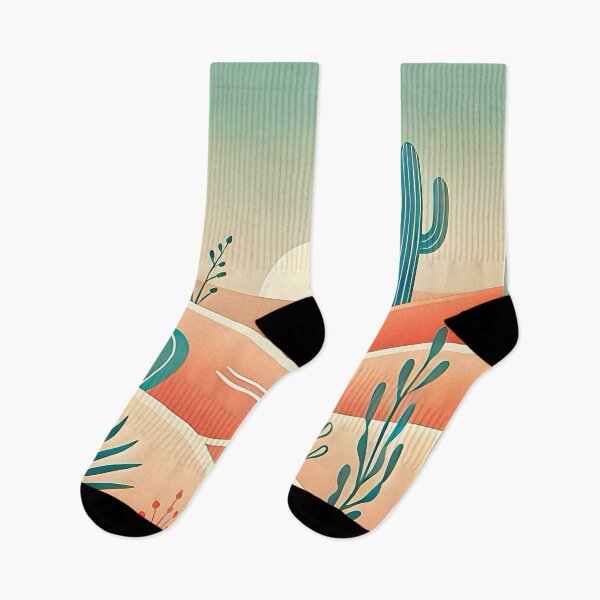Item preview, Minimalistic Boho Desert Landscape Art - Cactus and Sand Dunes designed and sold by Unitepeople.