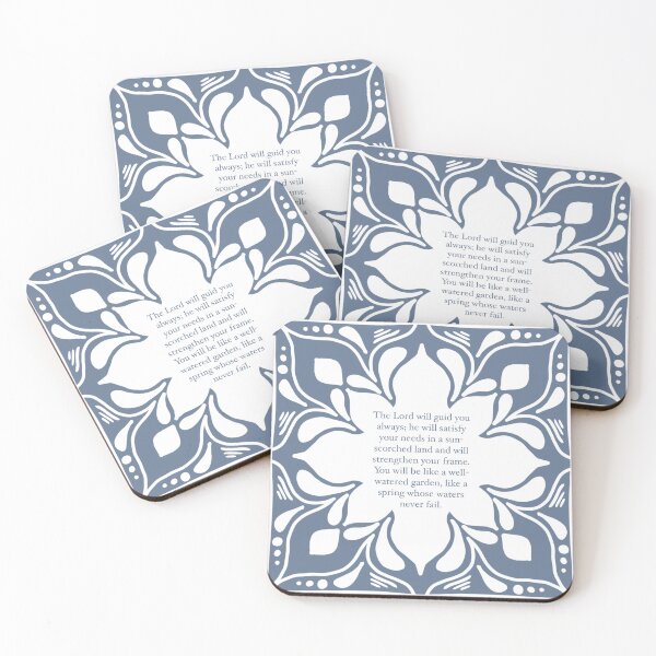 Item preview, (Isaiah 58:11) Elegant Spanish Tiles Inspired Bible Verse Art  designed and sold by Mayalight.