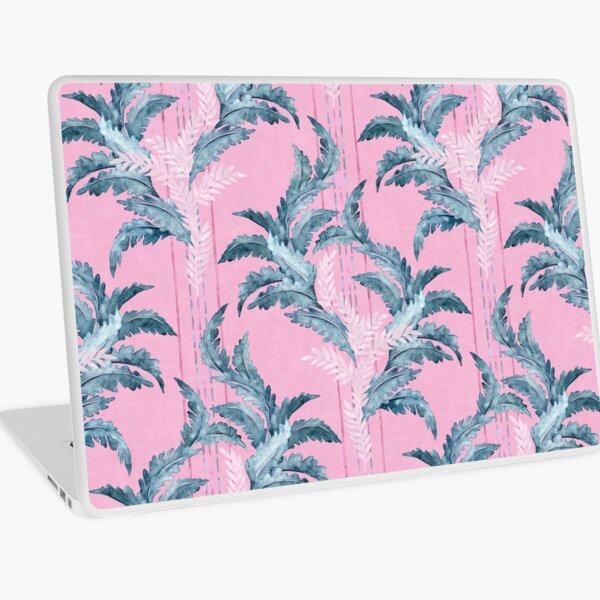 Item preview, Motif de feuilles et de rayures aquarelle rose et gris bleu preppy designed and sold by micklyn.