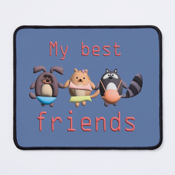 Item preview, dog cat and racoon best friends designed and sold by greenysweeny.