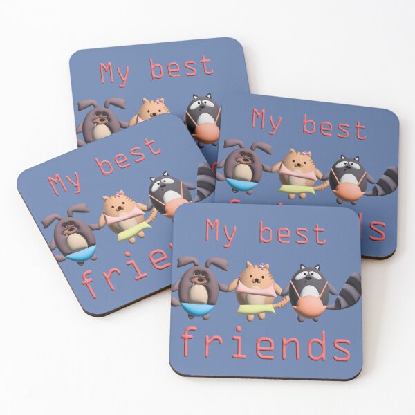 Item preview, dog cat and racoon best friends designed and sold by greenysweeny.