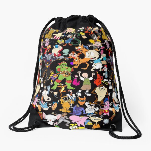 Retro Cartoons rugrats 80s 90s tv show cartoon rockos life Drawstring Bag