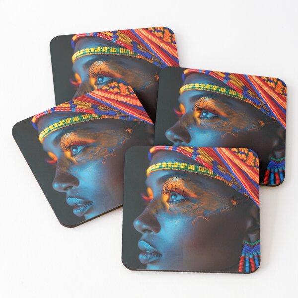 Item preview, African woman with traditional beadwork and headdress  designed and sold by Artessie.