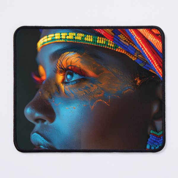 Item preview, African woman with traditional beadwork and headdress designed and sold by Artessie.
