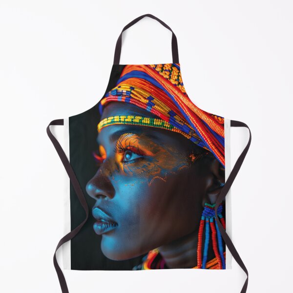 Item preview, African woman with traditional beadwork and headdress designed and sold by Artessie.