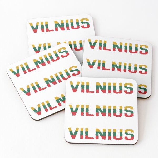 Item preview, Vilnius jagged text with lithuanian flag colors designed and sold by Vetagio.