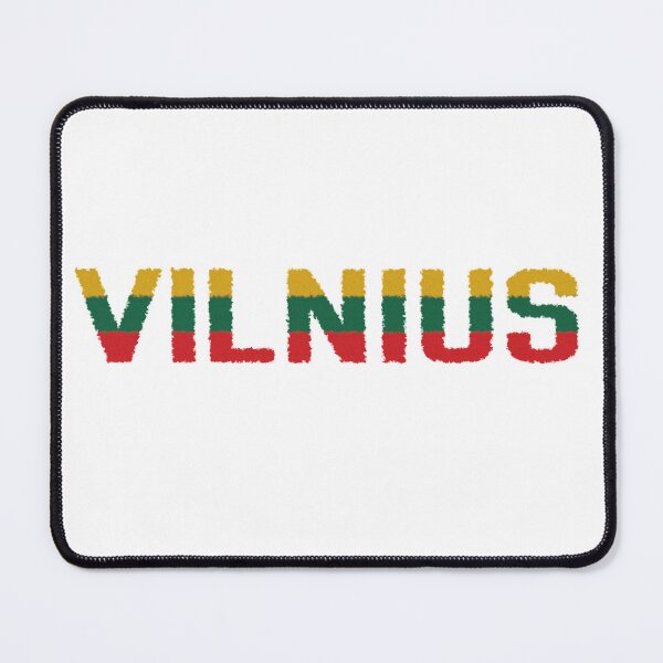 Item preview, Vilnius jagged text with lithuanian flag colors designed and sold by Vetagio.