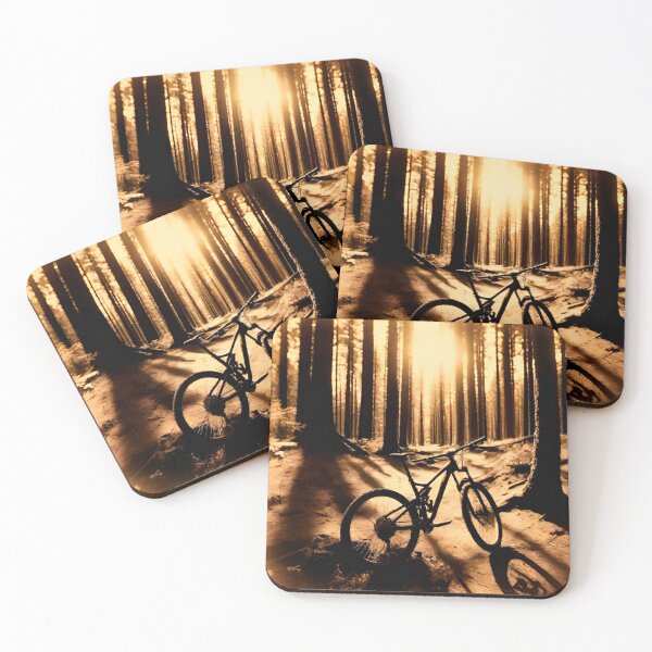Item preview, Sepia-Toned MTB Adventure in Forest designed and sold by GrizzlyCollective.