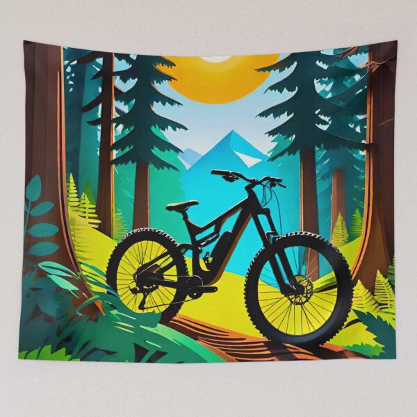 Item preview, Mountain Biking Through Sunlit Trails designed and sold by GrizzlyCollective.