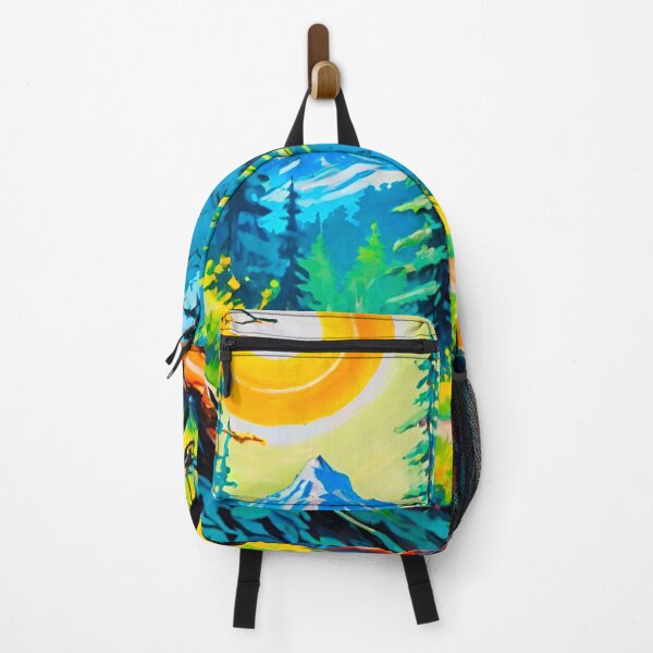 Item preview, Vibrant MTB Trail Oil Painting designed and sold by GrizzlyCollective.
