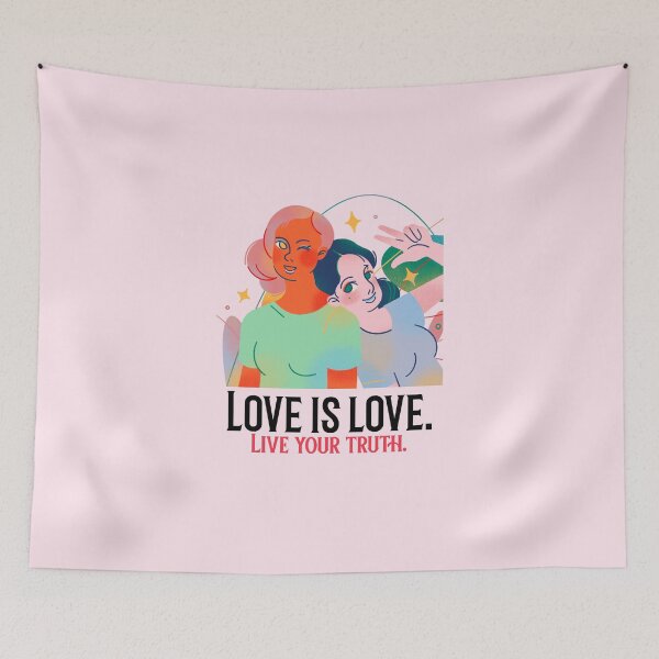 Item preview, Love is love, Live your truth. #RainbowFlag #EqualityGift #GenderIdentity #PrideMonth designed and sold by Anna Halasek.